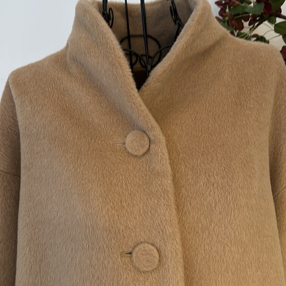 Agnes b Beige Coat Alpaca and Wool Germain  NEW - Picture 4 of 10